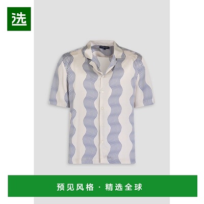 1h可退 香港直邮Frescobol Carioca 男士 Roberto 印花真丝缎衬衫