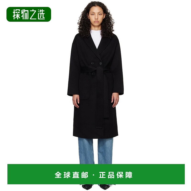 香港直邮ANINE BING 女士 黑色 Dylan 大衣 A014001004羊毛双面