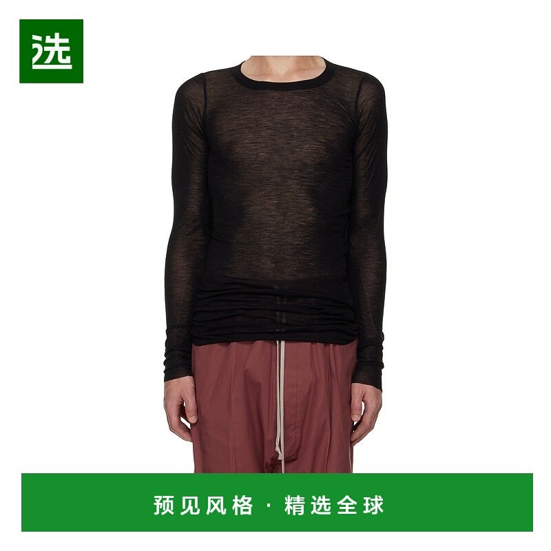 1h可退 香港直邮Rick Owens Concordians 羊毛混纺长袖T恤 RU02E1,男装,T恤,淘宝优惠券,粉丝福利购,淘宝优惠卷