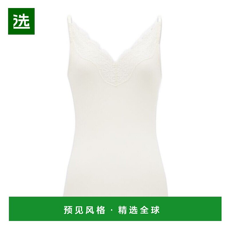 香港直邮Saint Laurent 罗纹真丝蕾丝背心 796843Y37SM