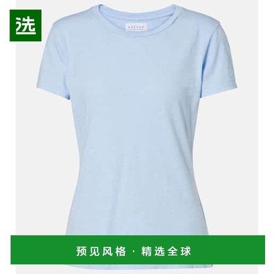 1h可退 香港直邮Velvet 女士 Odelia 棉质T恤 blue蓝色 舒适时尚