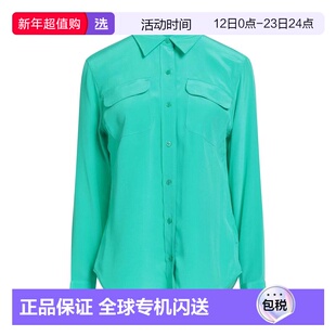 1h可退 香港直邮EQUIPMENT 女士 Blouses 真丝衬衫 green绿色 舒