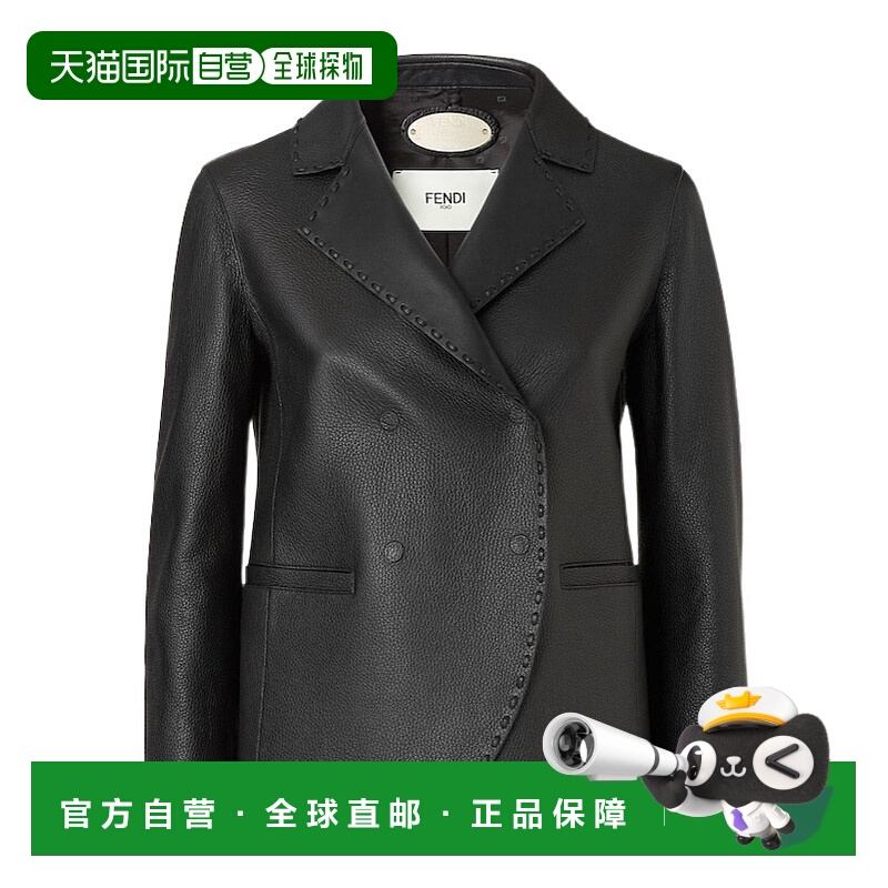 香港直邮Fendi Selleria 皮夹克 FPJ892ARTZ短款