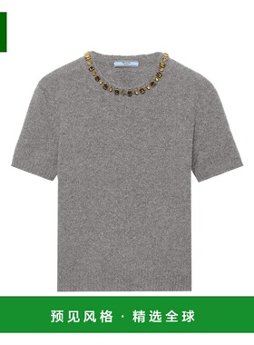 香港直邮PRADA 女士针织衫 P24V2BSOOO18M6F0031 SS2026 灰色