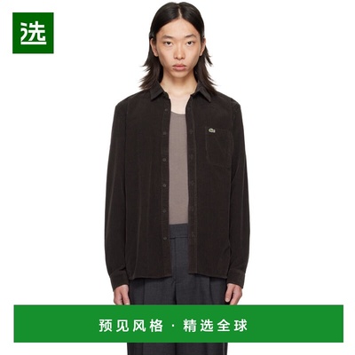 1h可退 香港直邮Lacoste 法国鳄鱼 男士 棕色 Regular Fit 衬衫 C