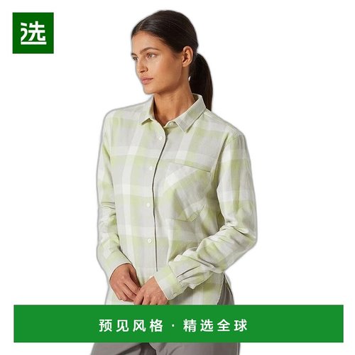欧洲直邮Helly Hansen 女士抹茶色棉Lokka有机法兰绒长袖衬衫