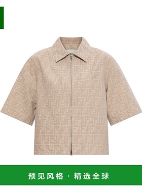 1h可退 香港直邮Fendi 芬迪 女士 沙色棉混纺夹克 FLF790ASMF短款