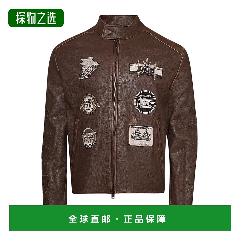 香港直邮Amiri “AMIRI”贴片赛车皮夹克 AMLTJT1021