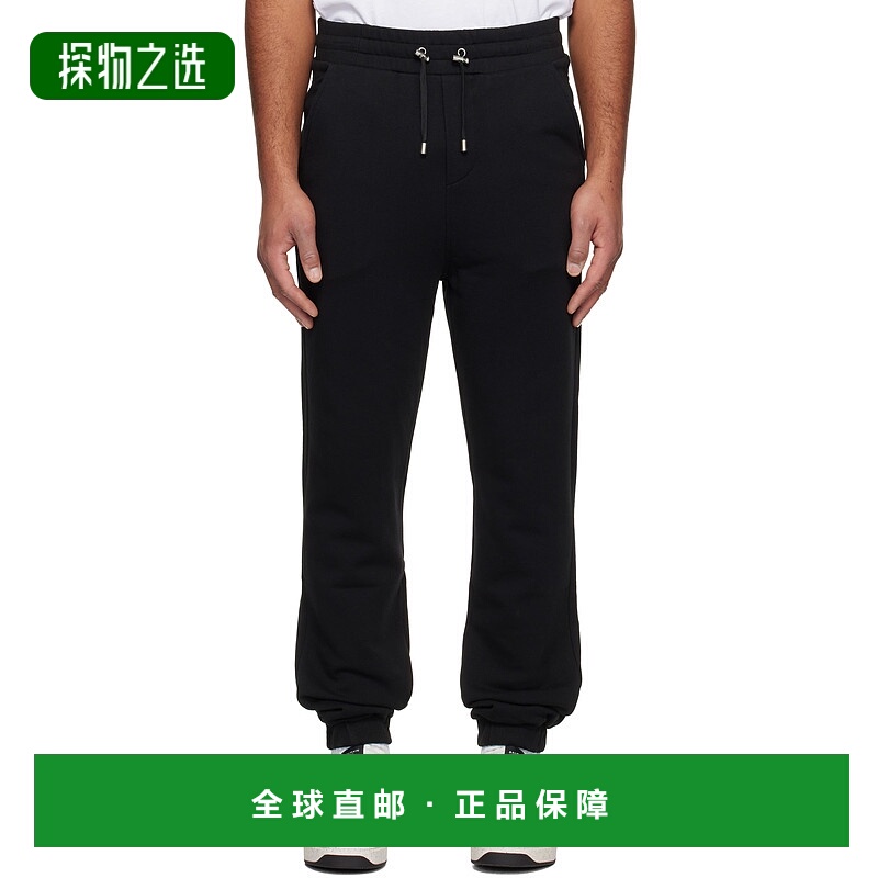 香港直邮Balmain 巴尔曼 男士 黑色 Small Stamp 运动裤 FH1OB340