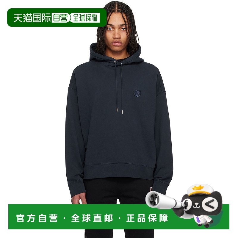 1h可退 香港直邮MAISON KITSUNE 男士 海军蓝 Bold Fox Head Patc