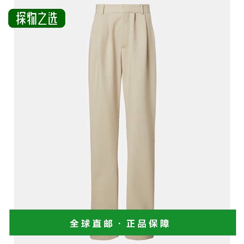 1h可退 香港直邮Saint Laurent 圣罗兰 女士 褶裥羊毛阔腿裤