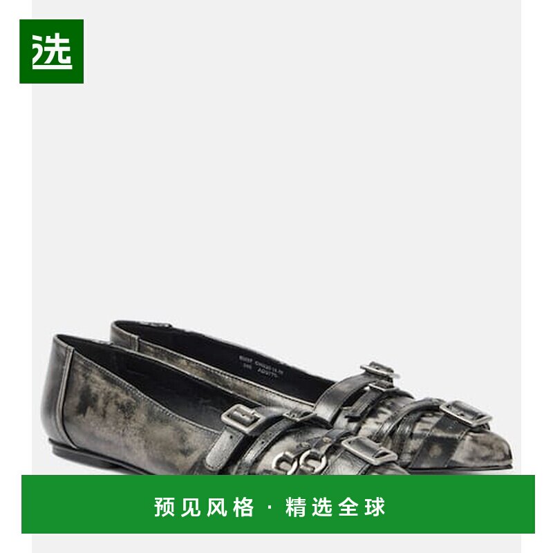 1h可退 香港直邮Acne Studios 艾克妮 女士 搭扣设计皮质芭蕾舞鞋图片