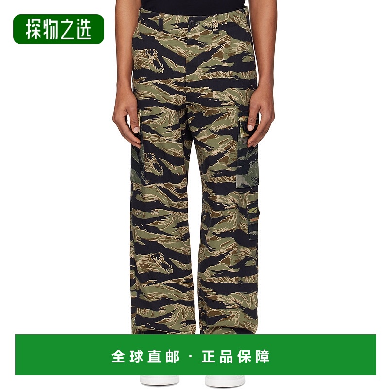 香港直邮Givenchy 纪梵希 男士 黑色 & 绿色 Camo Print 工装裤 B