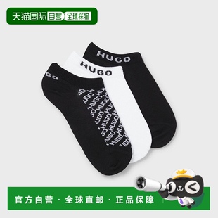 自营欧洲直邮HUGO RED一包三双带标志细节短袜袜子 BOSS雨果HUGO