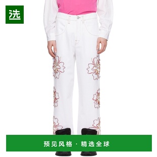 1h可退 香港直邮Bluemarble 男士 白色刺绣牛仔裤 PA41TW26A24