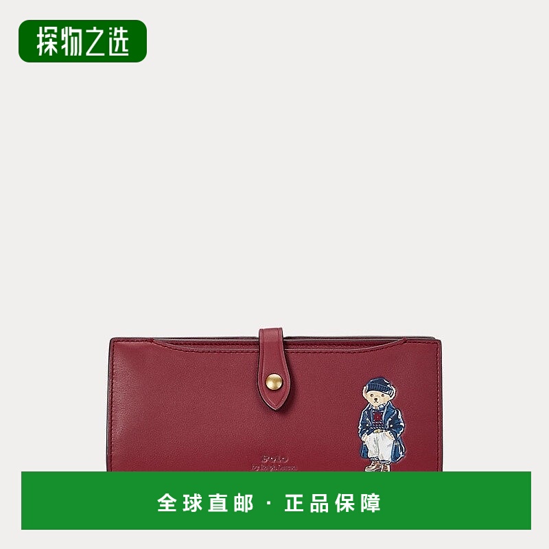 自营欧洲直邮RalphLauren拉夫劳伦 PoloPolo Bear 皮革按扣钱包