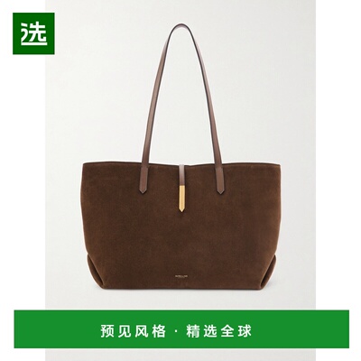 1h可退 香港直邮DeMellier 女士 Tokyo 皮革饰边绒面革手提包 D10