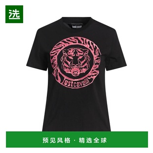 1h可退 【美国直邮】JUST CAVALLI 女士徽标印花短袖T恤 100 棉