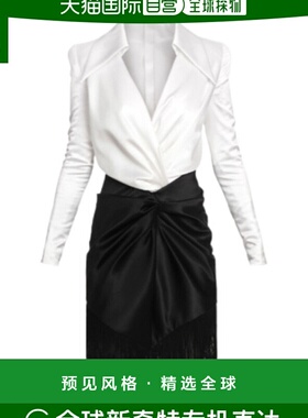 香港直邮Balmain 垂饰流苏连衣裙 CF1R9109SB02缎面