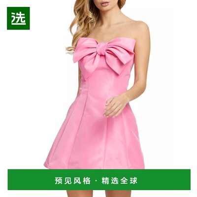 Mac Duggal|无肩带蝴蝶结迷你连衣裙