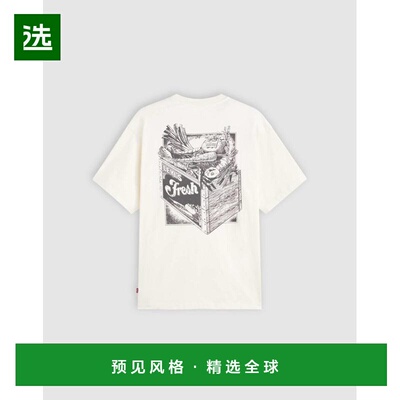 1h可退 香港直邮Levi'S 李维斯 男士 veggie 方形背部印花复古宽T