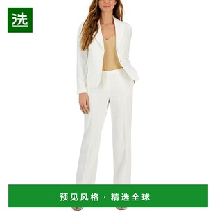 1h可退 【美国直邮】Le Suit|绉纱双扣西装外套和裤子,常规尺码