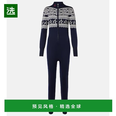 1h可退 香港直邮PERFECT MOMENT 女士 羊毛嵌花连体衣 blue蓝色