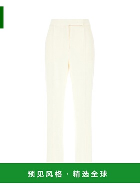 1h可退 香港直邮MaxMara 麦斯玛拉 女士 粉蜡笔黄色羊毛混纺长裤