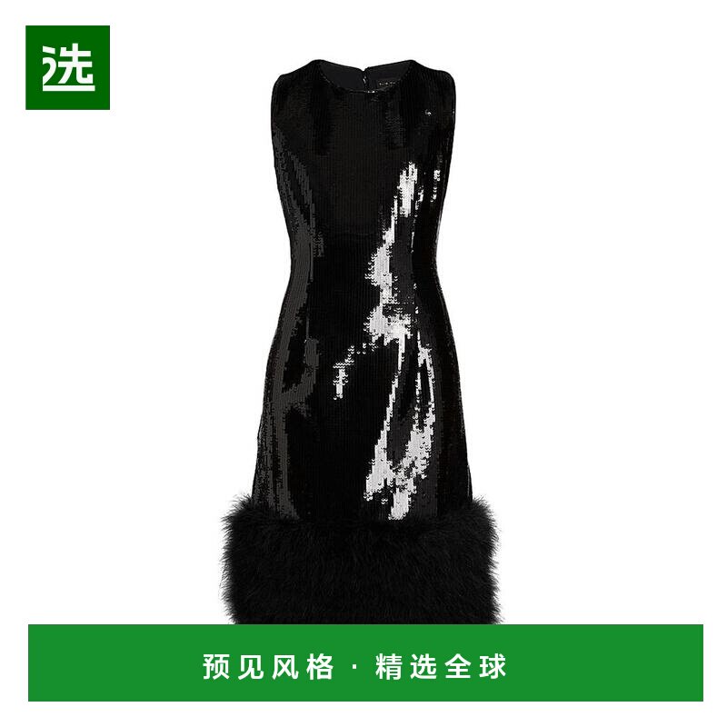 1h可退 【美国直邮】Elie Tahari Heritage Chiara 闪亮亮片羽毛