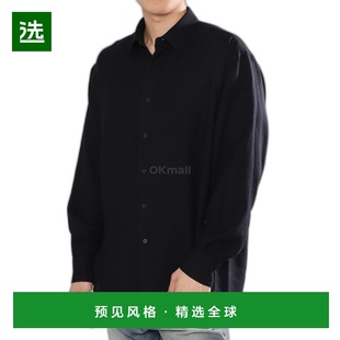 VIYELLA 男士 透气羊毛长袖 深海军蓝色 商务 衬衫 韩国直邮AURALEE