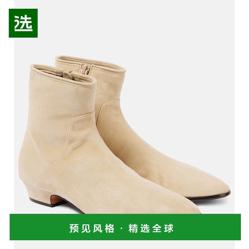 香港直邮The Row 女士 Awar 25 绒面革短靴 beige米色 舒适时尚