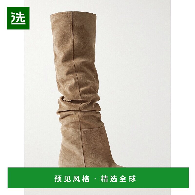 1h可退 香港直邮KHAITE 女士 Andee 绒面革过膝靴子 F1101726