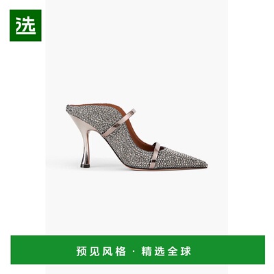 1h可退 香港直邮Malone Souliers 女士 Mamie 90 水晶装饰绒面革