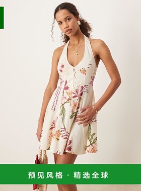 香港直邮ASOS 女士 conversational 设计挂脖迷你三角形下摆玫瑰