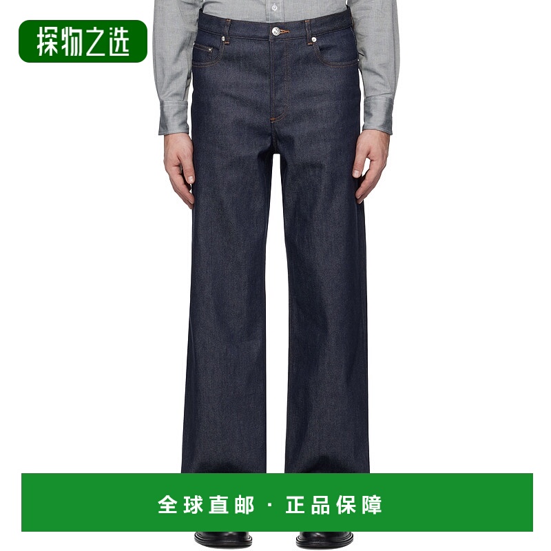 1h可退 香港直邮A.P.C. 男士 蓝色 Aaron 牛仔裤 COGDFH09182高腰