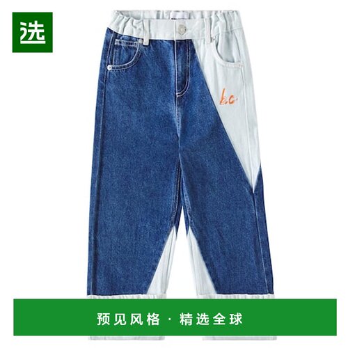 1h可退 香港直邮bobo choses 女童 BC 拼接直筒牛仔裤童装
