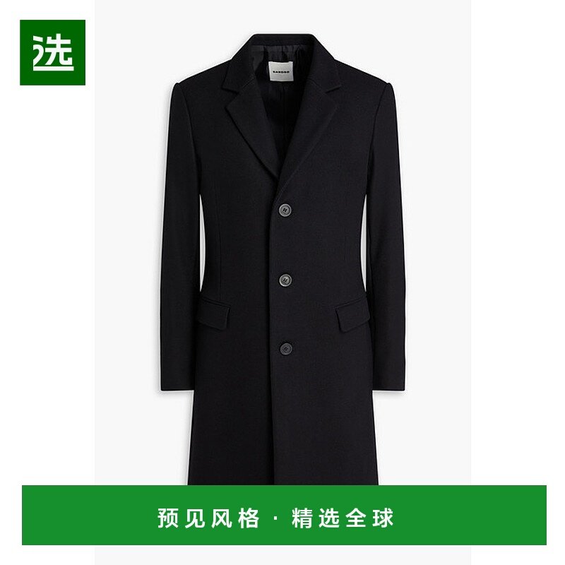 1h可退 香港直邮Sandro 男士 羊毛混纺大衣 SHPMA00127NOIR羊绒