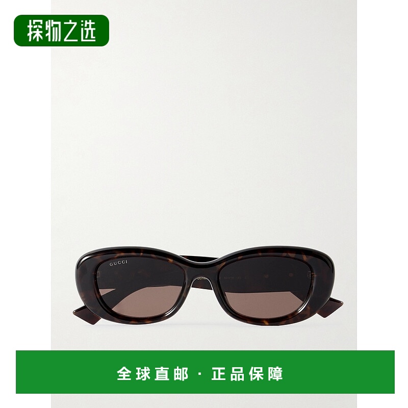 1h可退 香港直邮Gucci 古驰 女士 GG 方形框龟甲色醋纤太阳眼镜 G