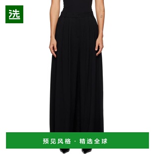 1h可退 【美国直邮】Pushbutton 黑色前褶宽裙裤 女士半身裙 2422