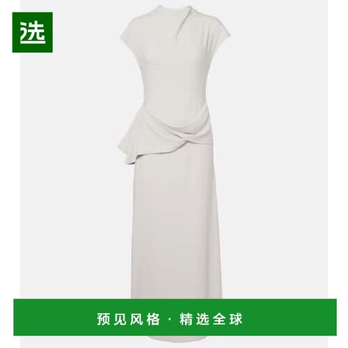 1h可退 香港直邮TOVE 女士 垂褶梭织长款连衣裙 grey灰色 舒适时