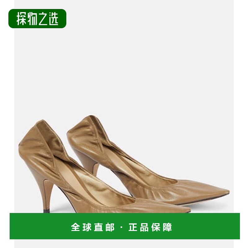 香港直邮The Row 女士 Liisa 80 皮质浅口鞋 beige米色 舒适时尚