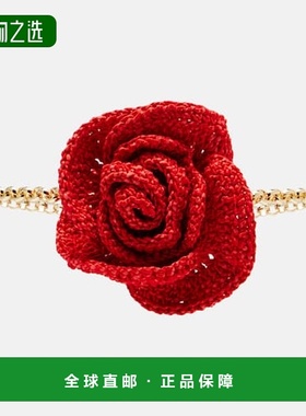 1h可退 香港直邮magda butrym 女士 钩编花饰镀金项链 red红色 舒