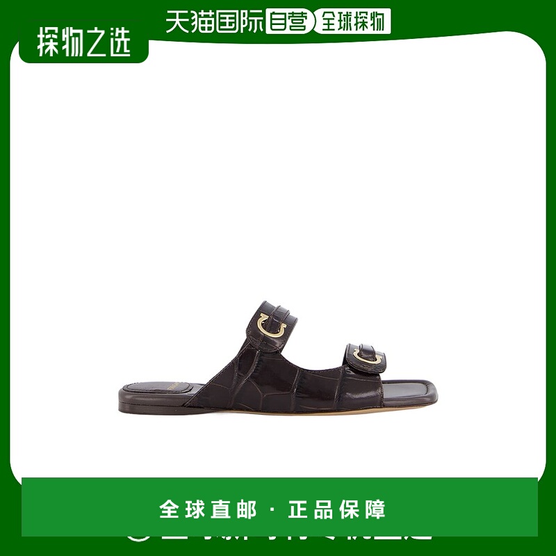 香港直邮Salvatore Ferragamo Gancini 装饰拖鞋 01I199凉鞋