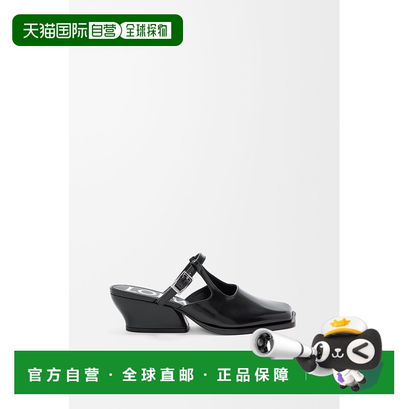 自营1h可退 欧洲直邮Loewe罗意威 女士黑色小牛皮压印logo标识穆