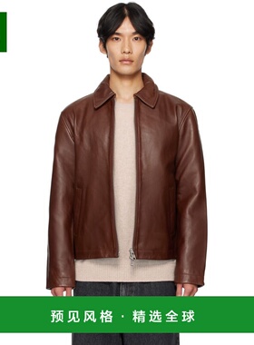 1h可退 香港直邮Sunflower 男士 黄褐色皮革夹克 6041 red红色 舒