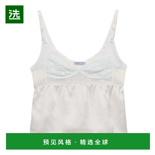 香港直邮Prada 复古风格的缎子和蕾丝上衣 TP623617GTSOOO普拉达