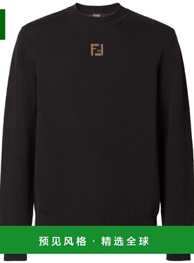 香港直邮FENDI 男士针织衫 FZX091AW09F1UVU SS2026 黑色 圆领套