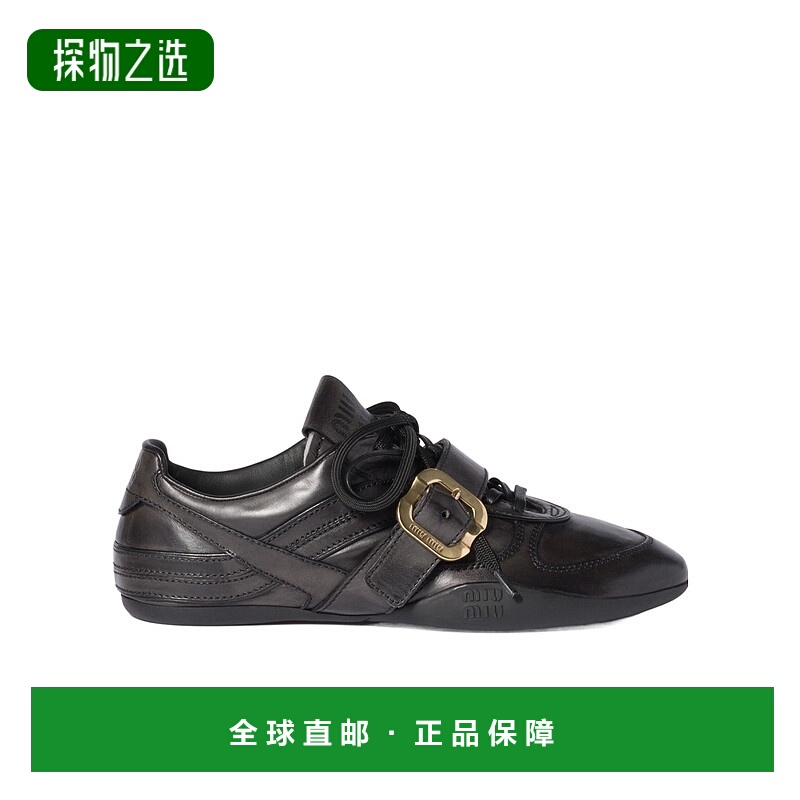 香港直邮Miu Miu 带扣皮革运动鞋 5E549E537FA005
