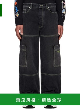 香港直邮off-white 男士 黑色 Irregular 工装裤 OMYA18QS25DEN00