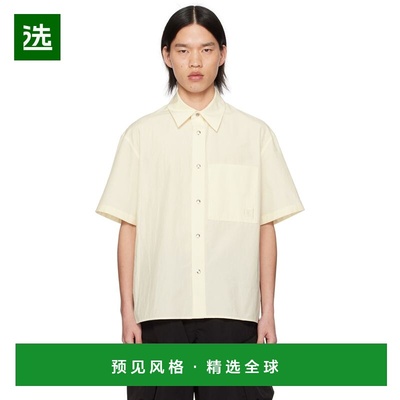 1h可退 香港直邮Wooyoungmi 吴阳米 男士 灰白色按扣衬衫 W241SH2